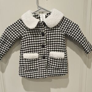 Max Studio Kids Black and White Houndstooth Pea Coat